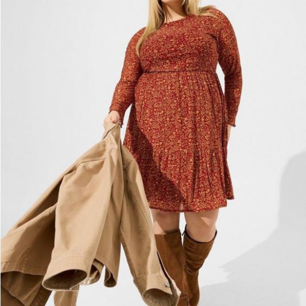 Torrid Ruffle Mesh Minidress 3/4 Sleeve.   Torrid size 2.